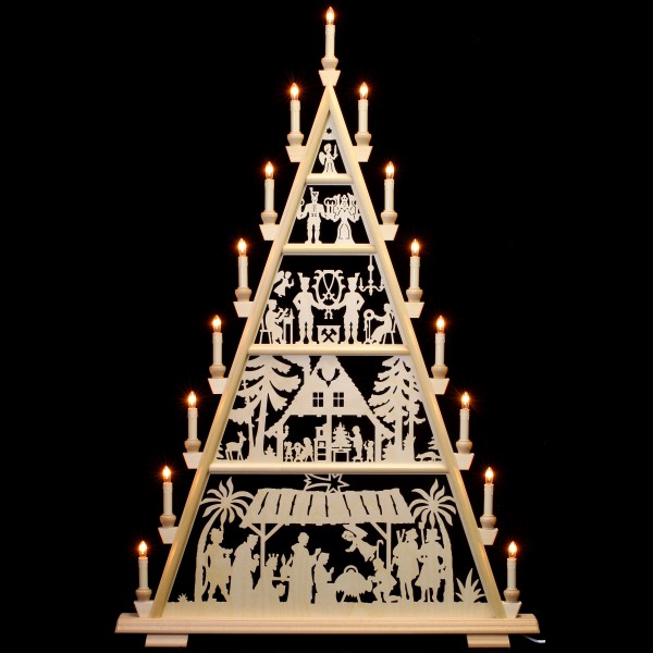 Holzkunst Niederle - Lichterspitze 5 Etagen - christliches Motiv
