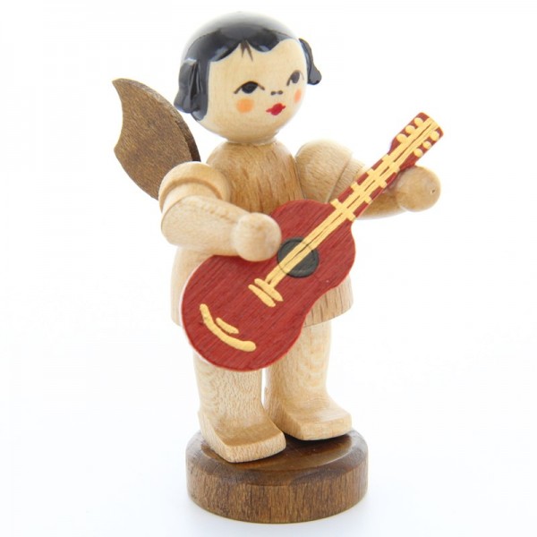 Uhlig Engel stehend mit Gitarre, natur, handbemalt
