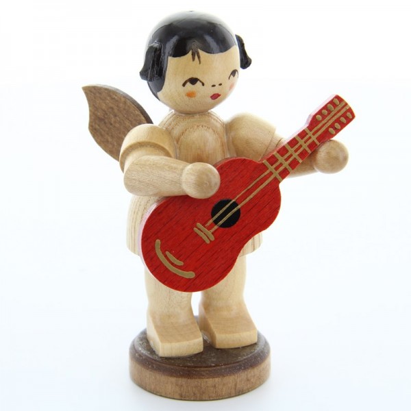Uhlig Engel groß stehend mit Gitarre, natur, handbemalt