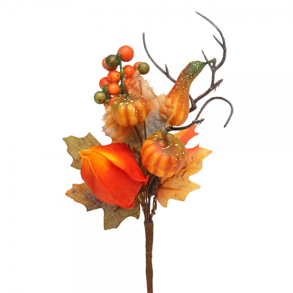 Restposten - Plastik Herbst-Deko-Pic Physalis 18 x 8 x 5,5 cm